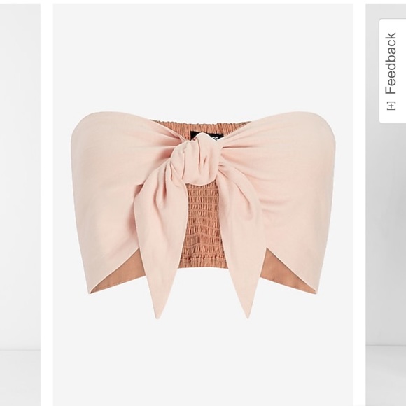Express linen blend bandeau tie top - Picture 4 of 5